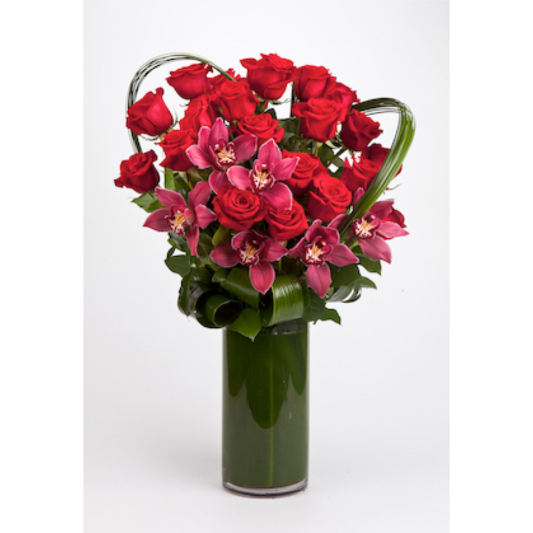 Modern Roses with Orchids